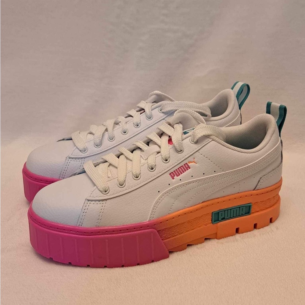 Puma Mayze Daybreak White/Pink Grade School Girls’ Shoe/Women’s 8.5 - Picture 7 of 9